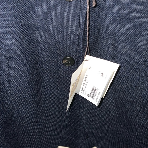 Maurizio Baldassari, Men's Navy Blue Blazer, Nicely Textured, 100%Virgin Wool, - Picture 4 of 9